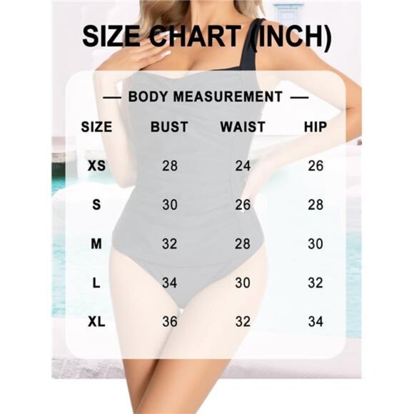 Halter Ruched Tummy Control Tankini – Two-Piece Bathing Suit - Picture 6 of 7